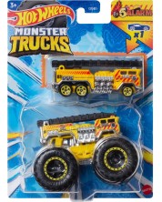 Buggy Hot Wheels Monster Trucks - 5 Alarm, με αυτοκίνητο
